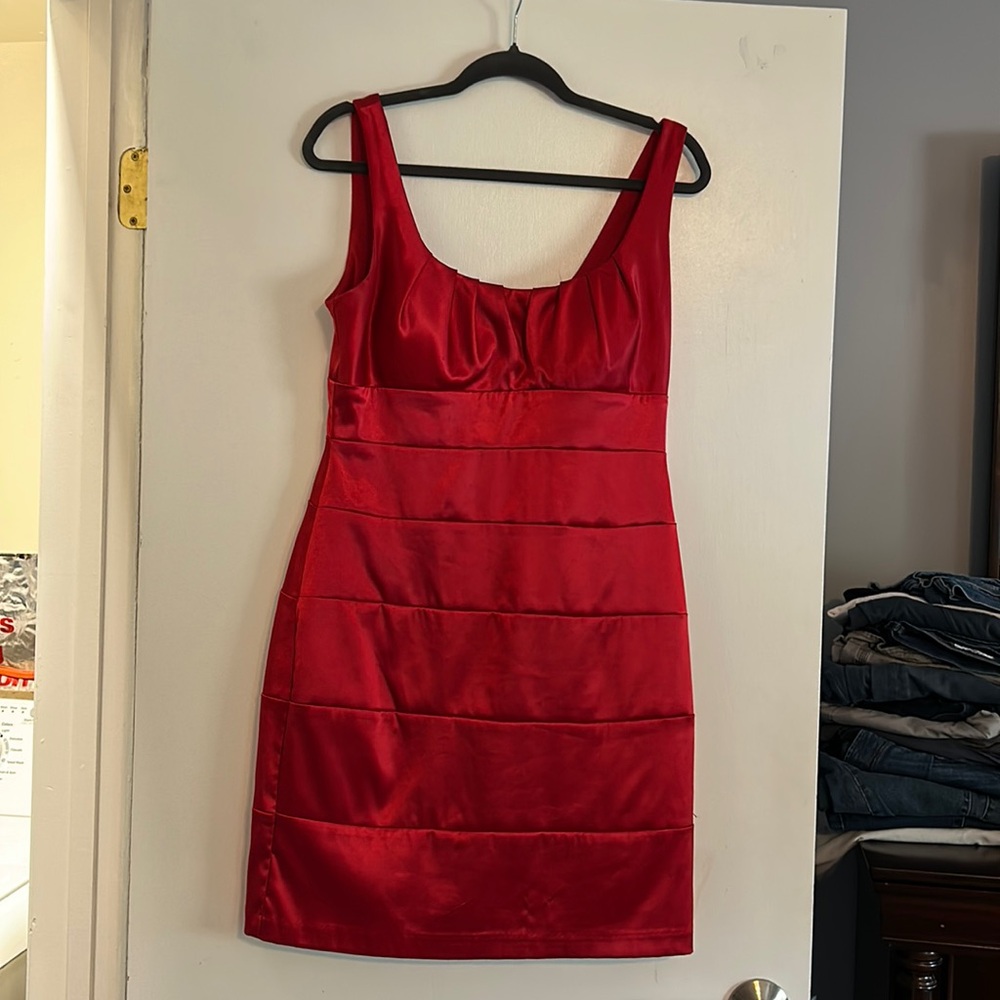 Bisou Bisou Satin look mini dress Size 10